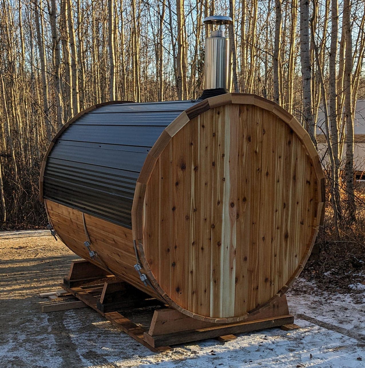Copperwood 8ft Round Barrel Sauna